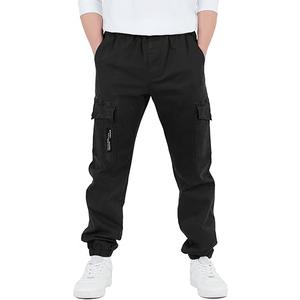 CAMLAKEE Boys Cargo Pants Stretch Elastic Waist School Kids Twill Joggers,14-16 Yrs Old 