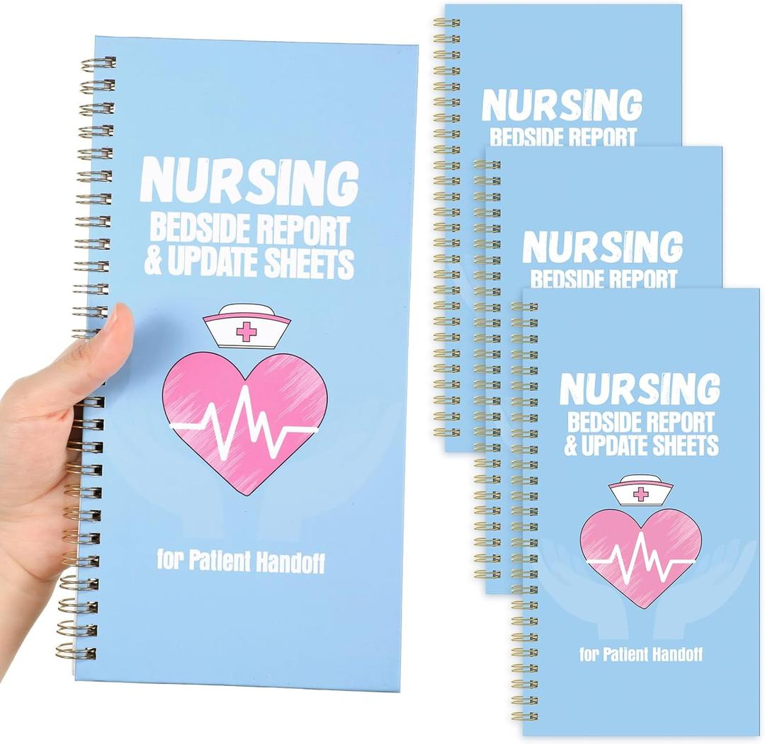 4 Pcs Nurse Report Sheet Notebook Essentials Book, Nurse Accessories for Work Appreciation Gift Notebook, Rn Student Gift Sbar Report