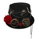 COSDREAMER Women Men Steampunk Top Hats with Goggle Halloween Costume Hats (58cm, B)