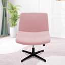 MINGPINHUIUS Armless Adjustable Chair Cover: Accent Vanity Chair Cover Mid Back Wide Slipper Chair Office Desk Swivel Chair,for Living Room Bedroom (Sakura Powder,Regular Style)