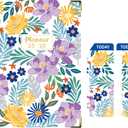 2 x Daily Planner 2025-2006, Weekly & Monthly Planner,July 2025 - June 2026 Day Planner, 6.2 x 8.25 Flexible CoverWirebound Note Pages with Monthly Tab, Back Pocket, Premium Paper,(Flower B09)