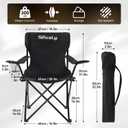 Portable Folding Camping Chair - Heavy Duty Steel Frame Outdoor Chair with Side Cup Holder, Breathable Polyester Fabric, Collapsible Camp Chair for Camping, Beach, Picnic, Fishing, 4PCS