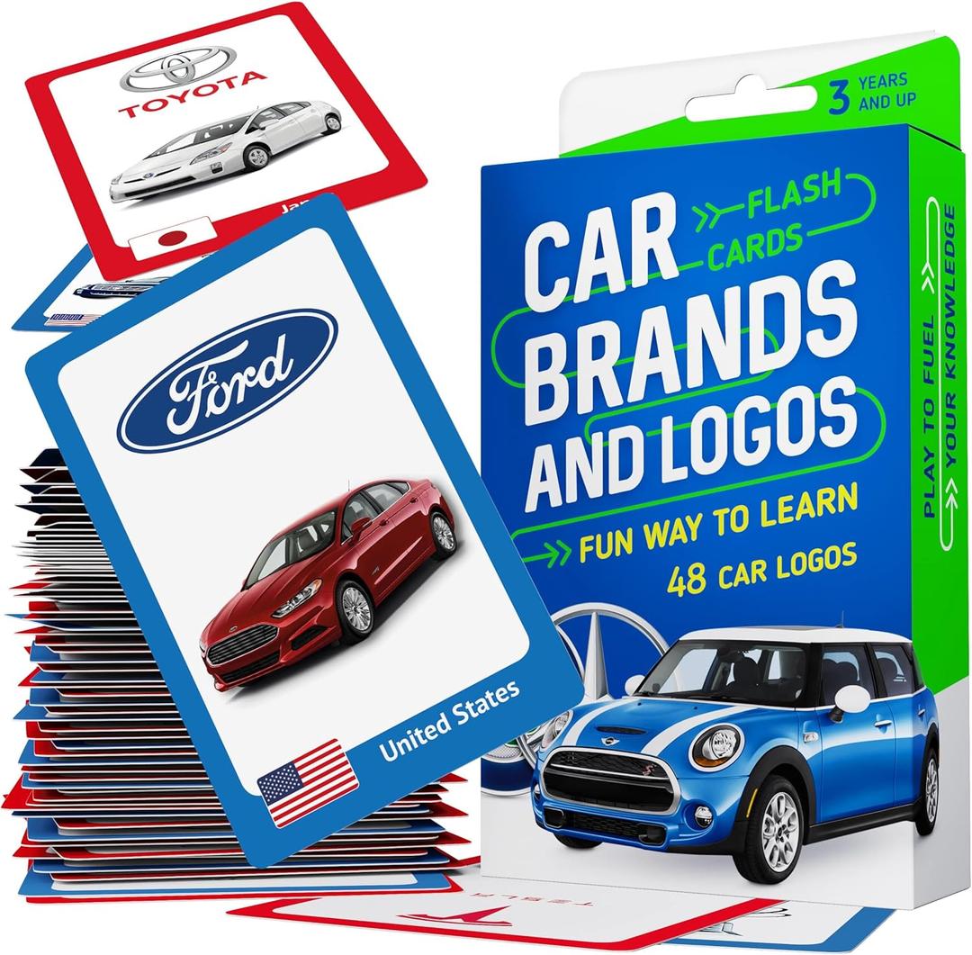 Car Brands and Logos - Flash Cards for Kids Ages 4-8, Flash Cards for Toddlers 2-4 Years - Ideal Small Gift for Boy Car Brands and Logos - Flash Cards for Kids Ages 4-8, Flash Cards for Toddlers 2-4 Years - Ideal Small Gift for Boy
