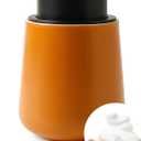 Bosilunlife Ceramic Foaming Soap Dispenser - 12Oz Bathroom Countertop Kitchen Dish Soap Pump Dispenser Foam Soap Dispenser - Orange