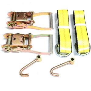 GRIPON (Pack of 2) 2" x8' Lasso Strap with 2" Ratchet and J Finger Hook Tie Down