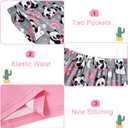 Funnycokid Girls Pajamas 3 Piece Short Sleeve Shirt Top Pants Shorts with Pockets (7-8 Years)