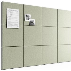 Bumusty Large Cork Board 48" x 36" Alternative - 12 Pack Felt Wall Tiles with 70 Safe Removable Adhesive Tabs, 30 Pushpins, Cork Boards for Walls Pin Board Bulletin Board Office Decor (Sage)