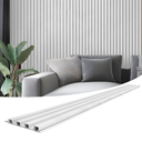 Art3d 8-Pack 96 x 6in. WPC Acoustic Slat Wall Panel for Modern Interior Decor, TV Background, Living Room, Matte White
