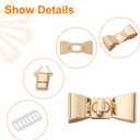 uxcell 5Set Turn Lock Clasp Kit, Bowknot Press Lock Clasp Closure Twist Turn Locks Hardware Buckle Fasteners for Purse Leather Making (55x23mm, Silver, Bronze, Gold)