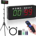 Samshow LED Electronic Scoreboard Digital Score Keeper with Remote & Tripod, Basketball Scoreboard with Shot Clock & Timer & 12/24h Real Time for Football/Corn Hole/ping Pong/Table Tennis