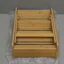 Bamboo Spice Rack Organizer for Kitchen Counter, 3 Tier Foldable Spice Shelf for Cabinet or Drawer (Jars Not Included)