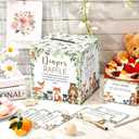Woodland Diaper Raffle & Baby Advice Cards - Forest-Themed Gender-Neutral Baby Shower Game Tickets for Diaper Raffle Box, Deer, Fox & Owl Design Party Supplies (Green Eucalyptus Border)