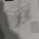 40'' Wooden Dog Crate Furniture–Farmhouse Dog Kenel-Multi Purpose Pet House with Double Doors, 2 Drawers, for Small, Medium & Large Dogs–White & Brown Finish