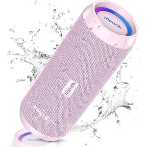 RIENOK Portable Bluetooth Speaker 30W Dual Pairing True Wireless Stereo HD Sound IPX7 Waterproof Outdoor Sport Shower Wireless Speaker Bluetooth 5.3 for Home Party (Pink)