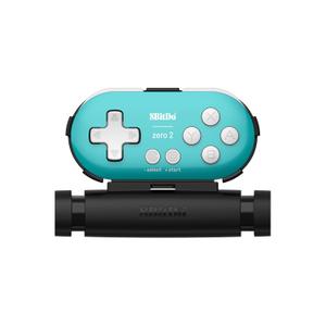 8Bitdo Zero 2 Bluetooth Gamepad Keychain Sized Mini Controller with Mobile Clip for Switch, Windows, Android (Turquoise Edition)