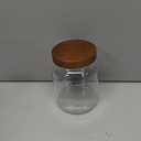 Custde Glass Jar with Lid, 28.7 FL oz Airtight Glass Storage Jar for Kitchen Counter, Pantry, Decorative Jar for Coffee, Sugar, Candy (Wooden 28.7 FL OZ)