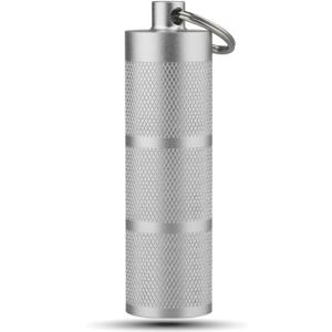 Waterproof Keychain Pill Holder - Compact, Portable, and Secure Pill Box with 3 Compartments - Pocket-Sized Pill Case and Container for Daily Medication on the Go, Sliver