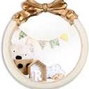 18 Inch Nursery Mirror, Bow Wall Mounted Mirror for Girl Princess Vintage Nursery Decor for Girls Bedroom