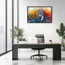 Extra Large Framed Abstract White Tiger Wall Art,Oversized Colorful Cool Tiger Wall Decor,Wild Animal Pictures for Living Room,Canvas Print Painting Modern Artwork Bedroom Office Bathroom 36L x24W