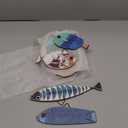 10 Pcs Fish Wall Decor Wooden School of Fish Wall Hanging Decor Wood Beach Wall Art Nautical Theme Bathroom Coastal Ocean Home Decorations Gifts, Not 3D Pattern