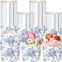 Funnymoom 100 Pcs Blue Floral Paper Baking Cups Blue White Wildflower Ice Cream Cup Disposable Cupcake Liners Wrappers Decorative Dessert Bowls for Food Baby Shower Wedding Birthday Party Supply