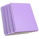 Yansanido Spiral Notebook, 4 Pcs 8.3 Inch x 5.9 Inch A5 Purple Thick Plastic Hardcover 8mm Ruled 80 Sheets -160 Pages Journals for Study and Notes (Purple, A5)