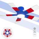 addlon Ceiling Fans with Lights, 42 Inch Low Profile Kids Ceiling Fan, Boy's Fan with Remote, Reversible, 3CCT, Dimmable, Quiet, Blue Small Ceiling Fan for Kids Room, Bedroom Indoor/Outdoor Use