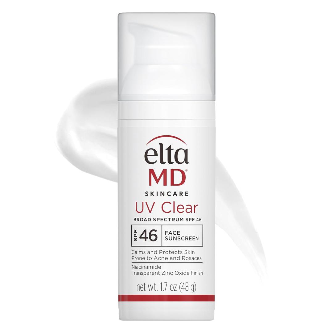 EltaMD UV Clear Face Sunscreen SPF 46, Oil Free Sunscreen with Zinc Oxide, Dermatologist Recommended Sunscreen (1.7 Ounce (Pack of 1), Untinted)