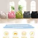 MAXYOYO Kids Bean Bag Chair, Stuffed Toddler Bean Bag Sofa with Filler Bean Bag Chair for Boys and Girls, Lazy Sofa with Pocket Floor Chair for Gaming, Reading, Pink