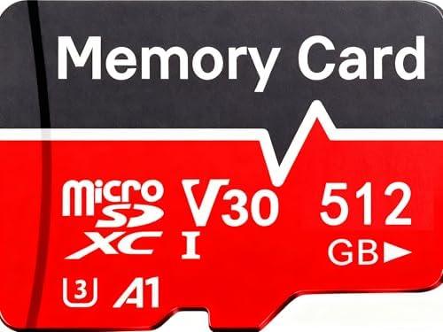 512GB Micro TF Memory Card U3 V30, High Speed Class 10 with SD Adapter for Camera, Security System, GoPro, Action Cam, Dash Cam, Drone, Tablet (512GB)