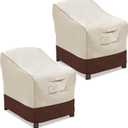 Vailge Patio Chair Covers, Lounge Deep Seat Cover, Heavy Duty and Waterproof Outdoor Lawn Patio Furniture Covers (2 Pack - Large, Beige & Brown)