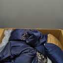 Chezmoi Collection 7-Piece Jacquard Floral Comforter Set (King, Navy/Gold)