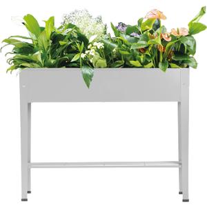 Metal Raised Garden Bed,Raised Planter Box with Legs,Herbs and Vegetables Planter Suitable for Outdoor Patio Deck and Porch (Gray)