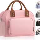 Yotrone Lunch Bag for Women, Insulated Lunch Box for Women Men Work Adult, Cute Lunch Tote Large Capacity Reusable Cooler Containers for Picnic Travel Office or Beach (Pink)