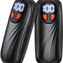 Hand Warmers Rechargeable 2 Pack, 6000mAh Electric Hand Warmers, 5-Level Heating with Battery Display, Reusable Portable Pocket Heater, Gifts for Christmas, Outdoor, Golf, Travel, Hunting, Camping