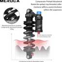 MEROCA Adjustable Air Spring Coil Over Shock Absorber for Mountain Bikes, 190-265mm, 550LBS Spring, Rebound, Compression, Preload, and Air Pressure (200-300 PSI) Fits MTB/Downhill/eBikes