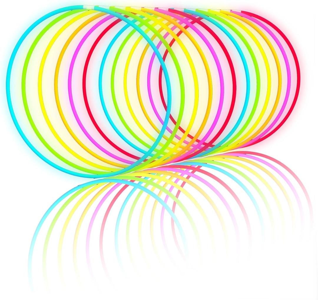 Glow Sticks Bulk 100ct 22'' Glow Necklaces with Connectors, for Party Festivals Raves Birthday Wedding (multicolored)