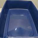 IRIS USA Cat Litter Box XX-Large Open Top with High Sided Walls Tall Scatter Shield Scoop Included Easy Clean Plastic Pan for Big Cats Kittens Multi-Cat Households 30"L x 20"W x 14"H Navy