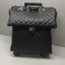 feilario 20in Leather Softside Carry on Suitcases Travel Duffel Bag with 4-rolling Spinner Wheels