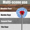 ANREKEYH Spin Mop Head, Base, Handle Replacement for O-ceda EasyWring RinseClean Microfiber Spin Mops, 2 Microfiber Mop Refills, 1 Triangle Head Cover and 30-58in Handle (Blue (2-Tank System))