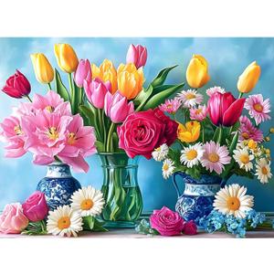 500 Piece Puzzle for Adults, Beautiful Flower Puzzles for Adults Senior, Age 12+, Tulip Rose Jigsaw Puzzles 500 Pieces, Challenging Puzzle Perfect Game Nights for Family Friend 20.5 X 15 Inches