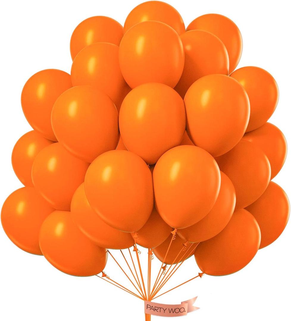 PartyWoo Tangerine Orange Balloons, 50 pcs 12 Inch Dark Orange Balloons, Deep Orange Balloons for Balloon Garland Balloon Arch, Party Decorations, Birthday Decorations, Wedding Decorations, Orange-Y9