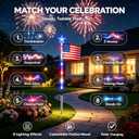 4 x 8 Pack Solar American Flag Pathway Lights - Patriotic Red White Blue Outdoor Stake Waterproof LED Lights with 8 Modes, Decorations 4th of July Memorial Day & Independence Day Yard Garden (Style A)