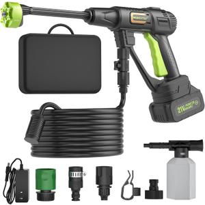 Cordless Pressure Washer, Handheld Portable Battery Cordless Power Washer
Pure Copper Motor, 23FT Elastic Hose, 6-In-1 Nozzle, Lightweight Car Washer with Foam Pot for Car Home Outdoor Patio Garden