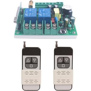 Motor Wireless Remote Control Switch AC 85V 110V 220V 250V 10A High Power Door Electric Curtain Remote Forwards Reverse, Wide Voltage 85V-250V 433MHz RF Remote Control Relay ON/OFF (2X Control 433MHz)