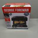 George Foreman 4-Serving Removable Plate Electric Grill and Panini Press, George Tough Non-Stick Coating, Drip Tray Catches Grease, Black
