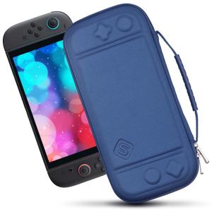 sisma Slim Carrying Case for Nintendo Switch 2 Console 2025, Hard Shell Travel Protective Case Switch2 Thin Pouch Accessories Storage Pocket & Game Card Holders -Blue