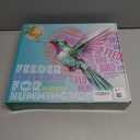 Hummingbird Feeders Outdoors Bird Feeder - Big Ant Moat Perch with 8 Bee Guard Feeding Ports, Adjustable C-Clamp Stand, 13 oz for Outside Garden Yard (Green and red)