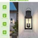 tewei 20'' Outdoor Wall Light, Porch Light Outdoor Wall Sconce Lantern, 2-Light Modern Black Exterior Lighting Fixture Wall Mount, Outside Light for House Garage, 1-Pack
