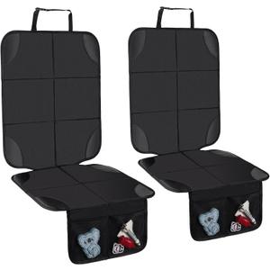 Husfunov Car Seat Protector,2Pack Car Seat Cushion,with Thickest Padding and Non-Slip Backing,Waterproof 600D Fabric Car Seat Covers with Storage Pockets for Baby for BabyPet and All Types of Cars